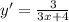 y'=\frac{3}{3x+4}