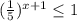 (\frac{1}{5})^{x+1}\leq1