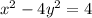 x^2-4y^2=4