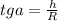 tga=\frac{h}{R}