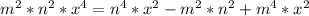 m ^ {2} * n ^ {2} * x ^ {4} = n ^ {4} * x ^ {2} - m ^ {2} * n ^ {2} + m ^ {4} * x ^ {2}