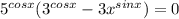 5^{cosx}(3^{cosx}-3x^{sinx})=0