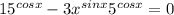 15^{cosx}-3x^{sinx}5^{cosx}=0