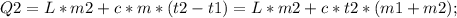 Q2=L*m2+c*m*(t2-t1)=L*m2+c*t2*(m1+m2);\\