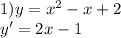 1) y=x^2-x+2\\y'=2x-1