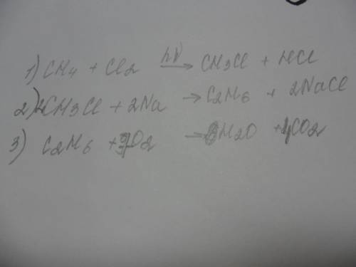 Напишите уравнения реакций при которых можно осуществить следующие превращения сн4=> ch3ci=> c