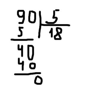 Решите премер в столбик 90разделить на 5