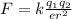 F=k \frac{q_1q_2}{er^2}