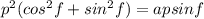 p^2(cos^2f+sin^2f)=apsinf