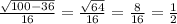 \frac{\sqrt{100-36}}{16}=\frac{\sqrt{64}}{16}=\frac{8}{16}=\frac{1}{2}\\ \\