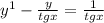 y^{1}-\frac{y}{tgx}=\frac{1}{tgx}