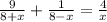 \frac{9}{8+x} +\frac{1}{8-x} =\frac{4}{x}