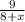 \frac{9}{8+x}