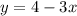 y=4-3x