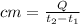 cm=\frac{Q}{t_2-t_1}