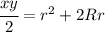 \cfrac{xy}{2}=r^2+2Rr