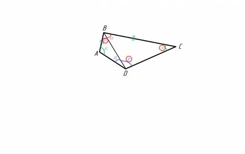 Вчетырёхугольнике abcd проведена диагональ bd. угол bad=85 угол cbd=65 угол adb=30 ab=bc. найдите гр