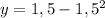 y=1,5-1,5^2