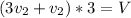 (3v_2+v_2)*3=V