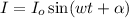 I=I_o\sin(wt+\alpha)