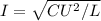 I=\sqrt{CU^2/L}