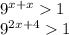 9^{x+x}1 \\&#10;9^{2x+4}1