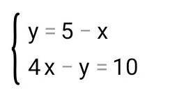 Решите графически систему уравнений {x+y=5 4x-y=10