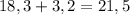 18,3+3,2=21,5