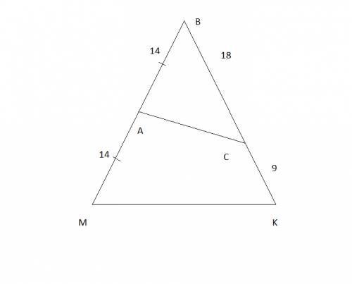 Втреугольнике абс стороны аб и бс равны соответственно 14 и 18 см.сторона аб продолжена за за точку
