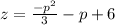 z = \frac{-p^2}{3}-p+6