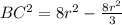 BC^{2} = 8r^{2} -\frac{8r^{2}}{3}