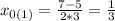 x_{0(1)}=\frac{7-5}{2*3}=\frac{1}{3}