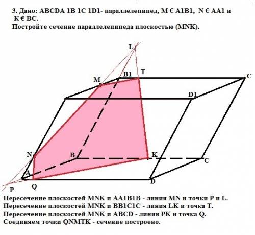 1. начертите изображение тетраэдра abcd, выберите произвольно точки м € ав, n € ad. постройте линии