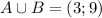 A \cup B=(3;9)