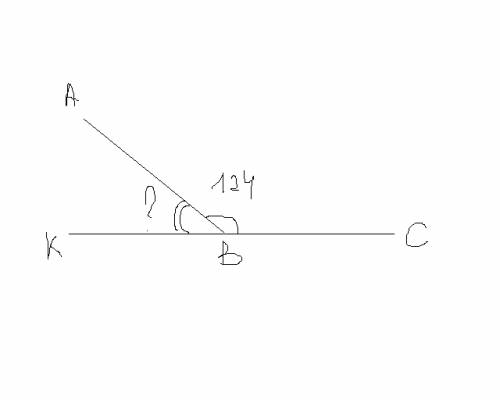 5.найдите угол, смежный с углом авс, если угол авс равен 124°. (сделать чертёж, написать, что дано,