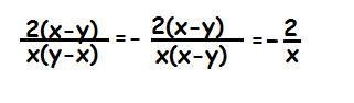 2(x-y) нижнее подчеркивание x(y-x) так же сокращение дроби