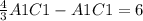 \frac{4}{3} A1C1 - A1C1=6