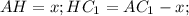 AH=x; HC _{1}=AC _{1}-x;