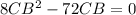 8CB^2-72CB=0