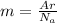 m=\frac{Ar}{N_a}