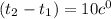 (t _{2} -t _{1} )=10c ^{0}