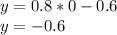 y=0.8*0-0.6\\&#10;y=-0.6