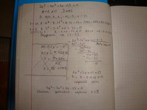 Объясните, как находить корни многочленов на примере p(x)=2x^3-3x^2+2x-3 заранее : з