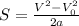 S=\frac{V^2-V^2_0}{2a}