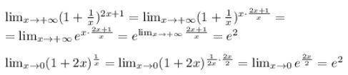 Lim стремится к бесконечности lim(1+(1/+1) lim стремится к 0 lim (1+/x) , !