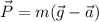 \vec P=m(\vec g - \vec a)