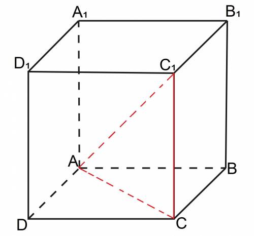 Abcda1b1c1d1- куб. докажите, что плоскость треугольника асс1 проходит через точку а1.