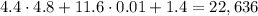 4.4\cdot4.8+11.6\cdot0.01+1.4=22,636