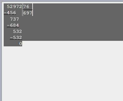 Разделить в столбик 3072 : 77 = 52972: 76= решение только в столбик