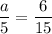 \displaystyle \frac{a}{5}= \frac{6}{15}